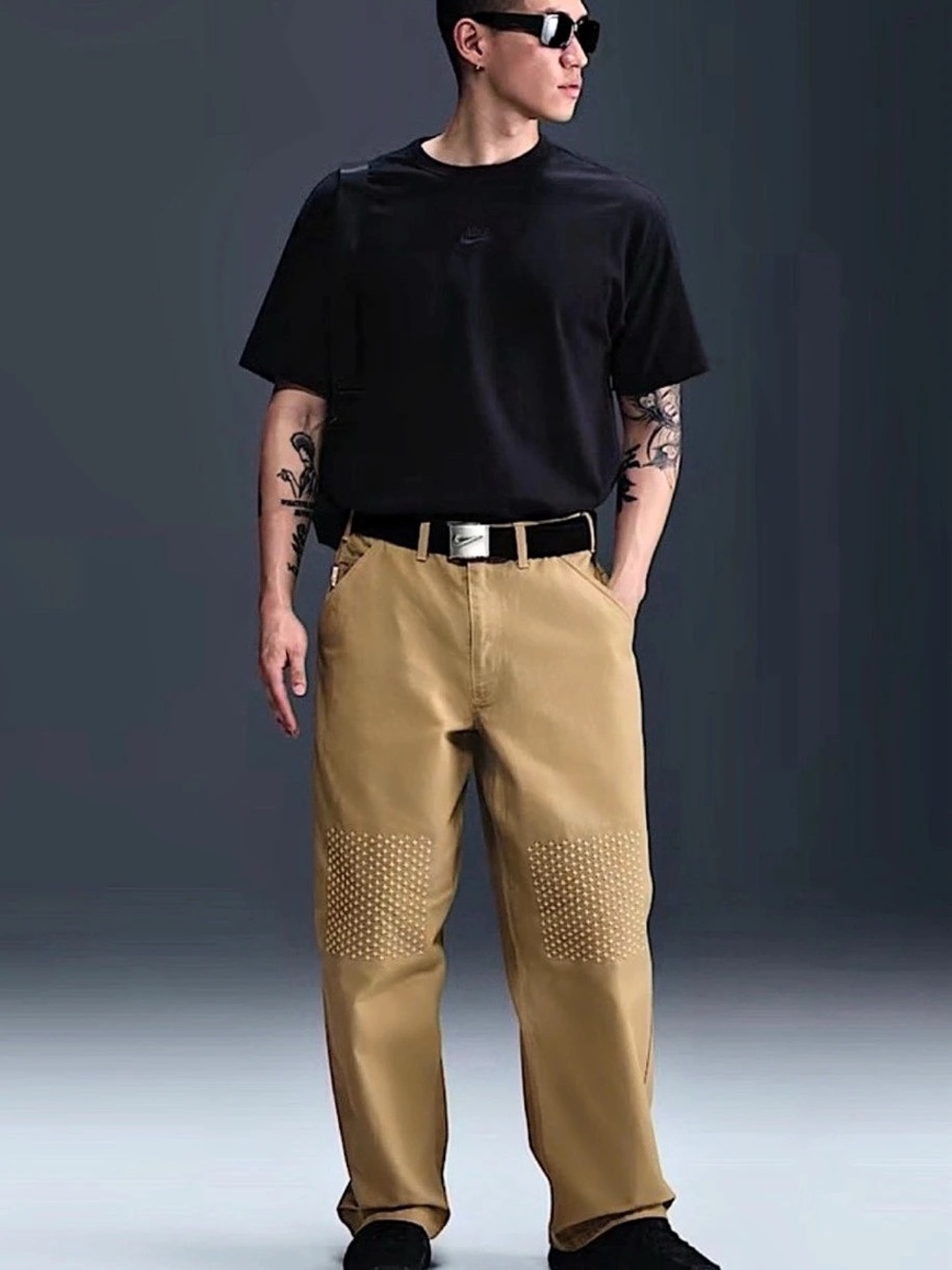 Nike Life Sashiko Carpenter Pants Men's Brown Cargo Pants